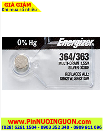 Pin SR621SW _Pin 364; Pin đồng hồ Energizer SR621SW 364 Silver Oxide 1.55v /Xuất xứ USA